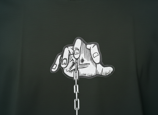 Stake Chain in Streetwear Embroidery Oversized Tshirt