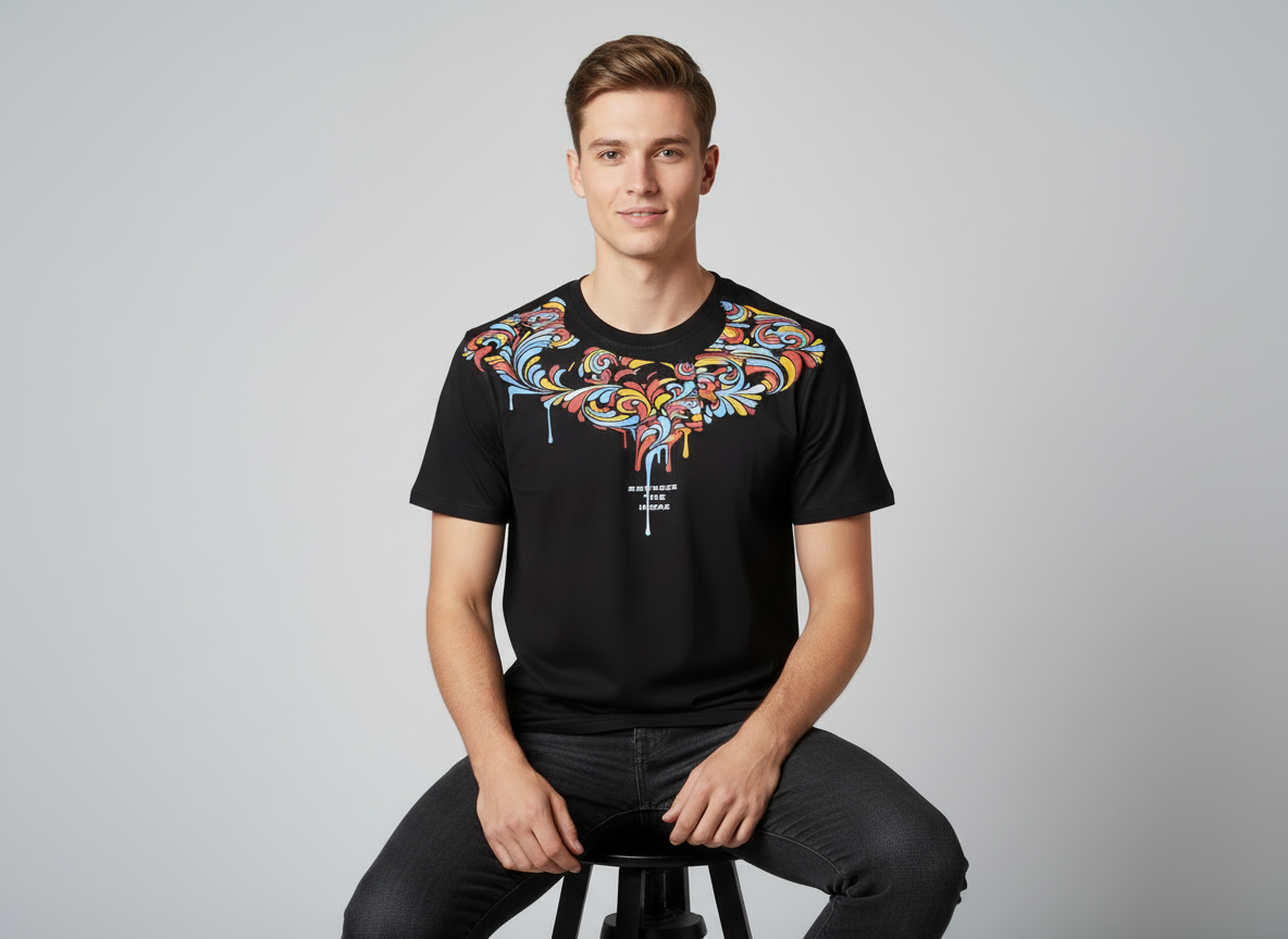 Sequence in Black Oversized Tshirt