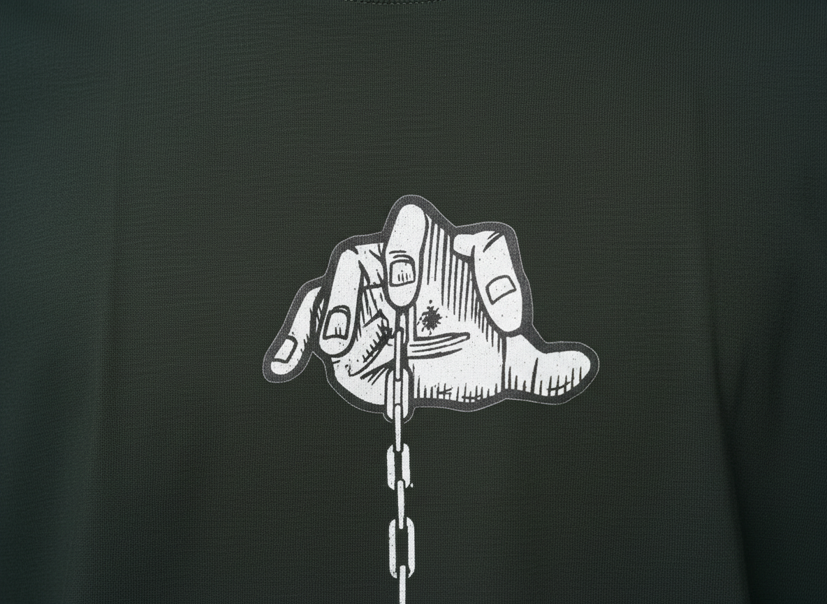 Stake Chain in Streetwear Embroidery Oversized Tshirt