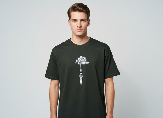 Stake Chain in Streetwear Embroidery Oversized Tshirt