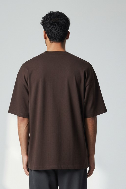 Brown Ronaldo Embroidery Oversized Tshirt