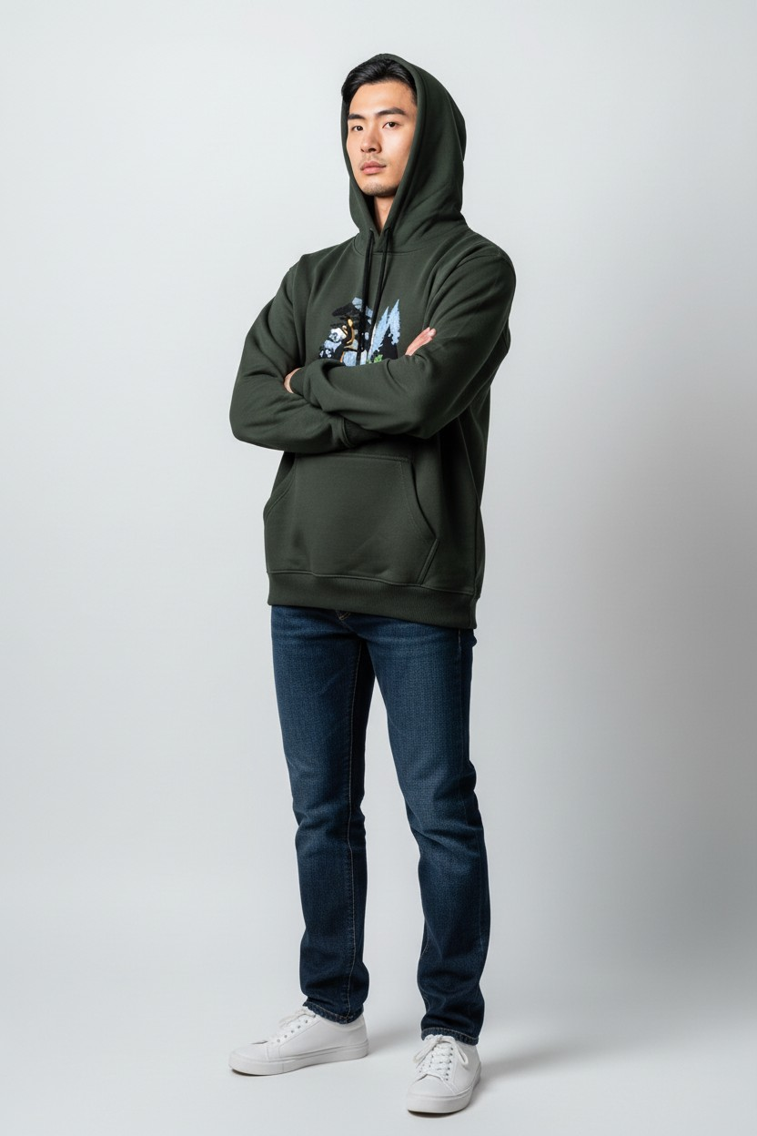 The Evergreen Sanctuary Embroidered Hoodie