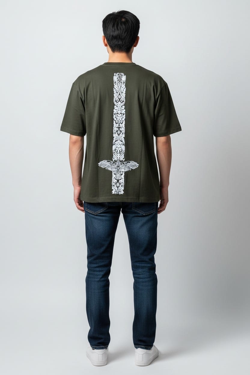 Ascension Spine Embroidery Oversized Tshirt