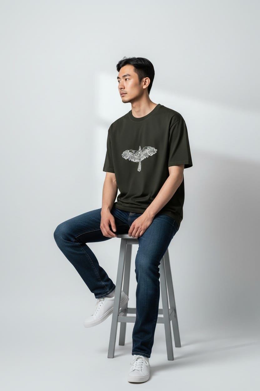 Ascension Spine Embroidery Oversized Tshirt