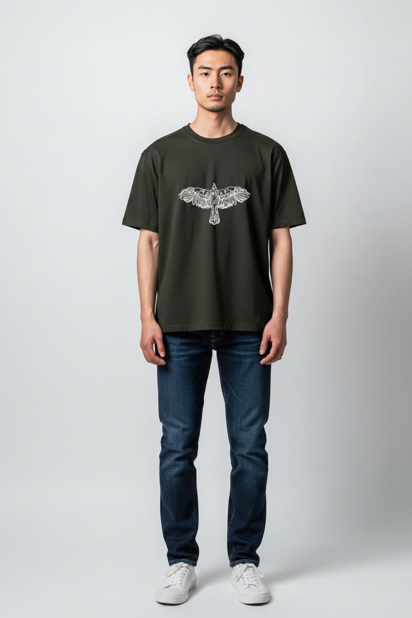 Ascension Spine Embroidery Oversized Tshirt