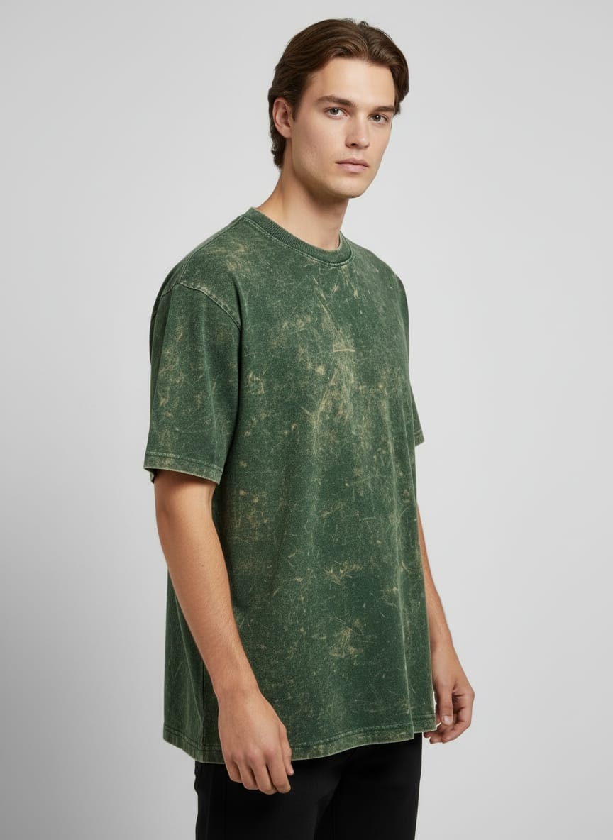 Green Acid Wash Oversized Tshirt