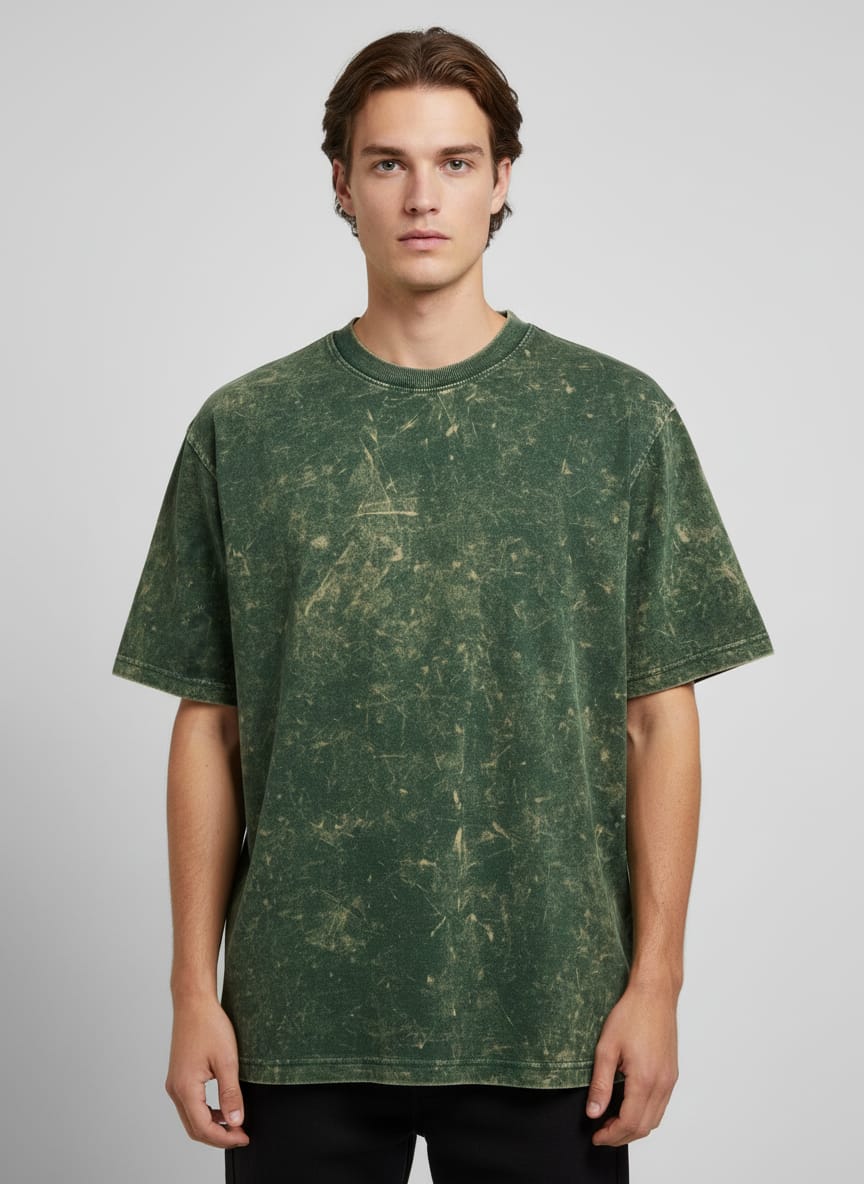 Green Acid Wash Oversized Tshirt