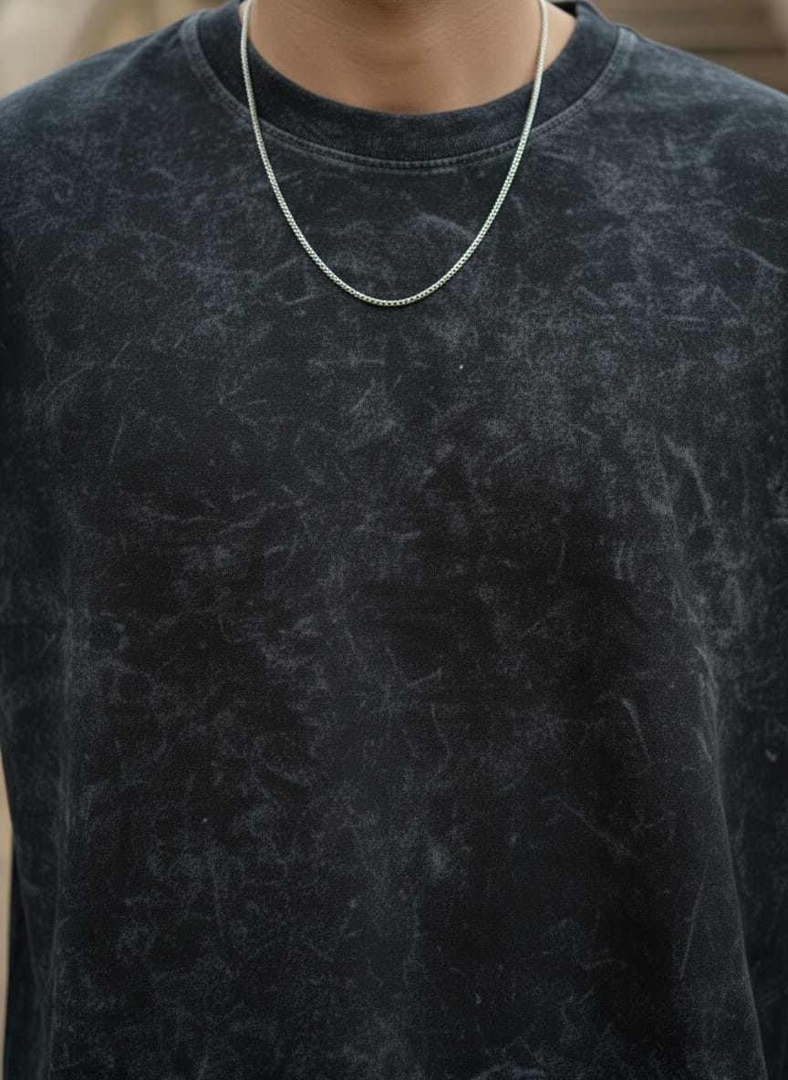 Black Acid Wash Oversized Tshirt
