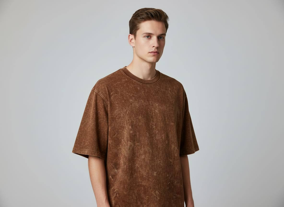 Brown Acid Wash Oversized Tshirt