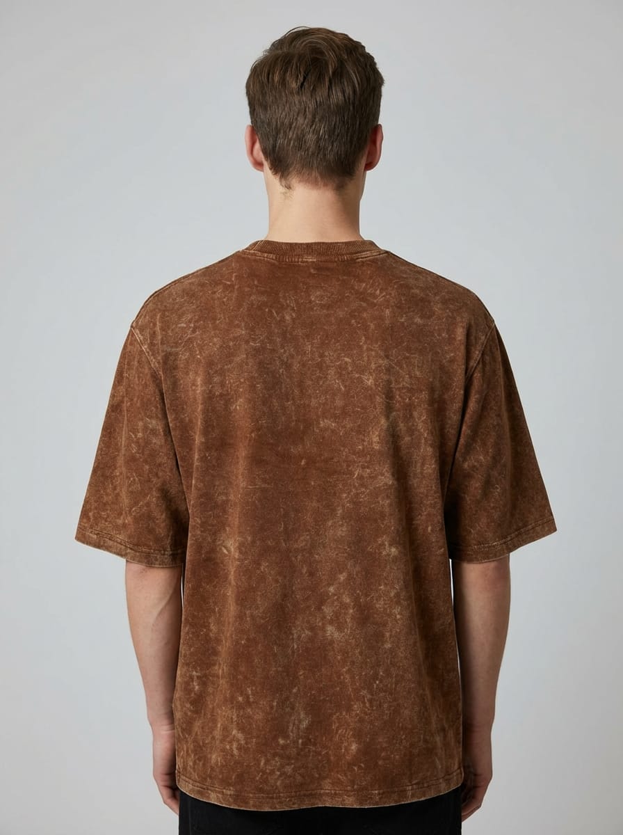 Brown Acid Wash Oversized Tshirt